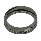 Hammered - Faceted Tungsten double offset channels, 6mm, 8mm widths