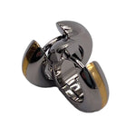 Titanium huggies earrings with 18K gold inlay