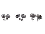 Cup inlay earring studs solid sterling silver with rhodium plating, 8mm, 10mm, 12 diameters