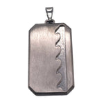 Dog tag inlay pendant and chains, Carbon Fiber and Titanium