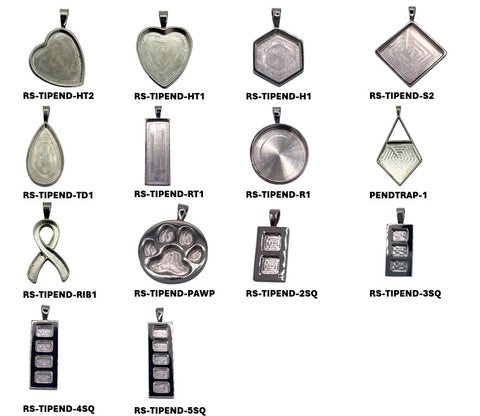 Titanium inlay pendants