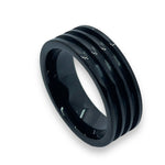 3 channel black tungsten plated ring core