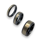 Black titanium ring with brushed top 4, 6, 9 mm - ringsupplies.com