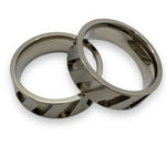 Angled rectangle inlay channel titanium ring core