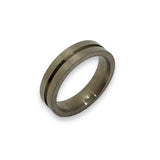 Titanium narrow inlay channel unfinished ring core - ringsupplies.com