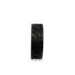 Carbon fiber leaf inlay pattern ring core - ringsupplies.com