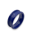 Blue ceramic channel ring core - ringsupplies.com