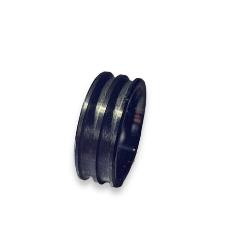Black ceramic Double channel ring core - ringsupplies.com