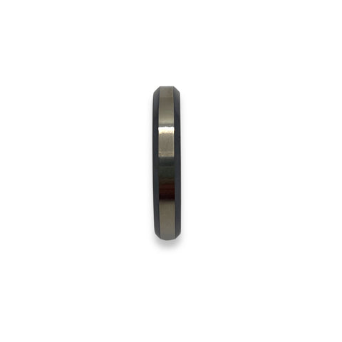 Black titanium rings with brushed top 4 mm - ringsupplies.com