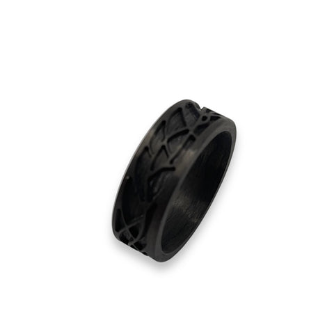 Carbon fiber leaf inlay pattern ring core