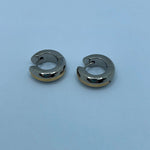 titanium huggies earrings with 18 k gold inlay