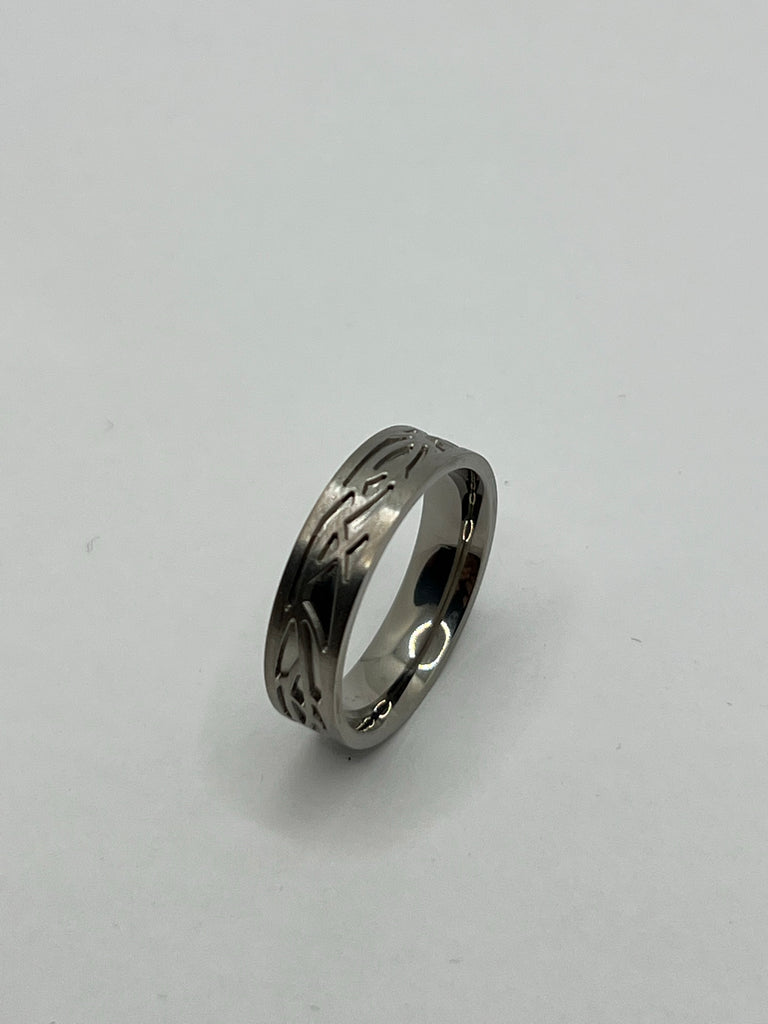 Ring Core Blank Titanium Wavy Line Inlay 11 / 8mm