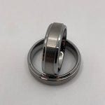 Tungsten satin flat top with polished edges ring core