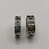 Various dots inlay channel titanium ring core 6 mm and 8 mm