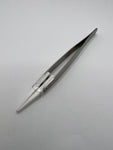 Stainless steel tweezers with replaceable tips for ring inlay
