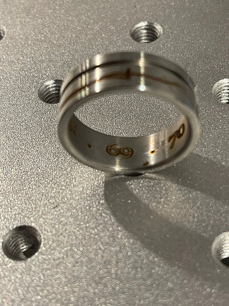 Blank Polished Metal Ring Square Front Laser Engraving
