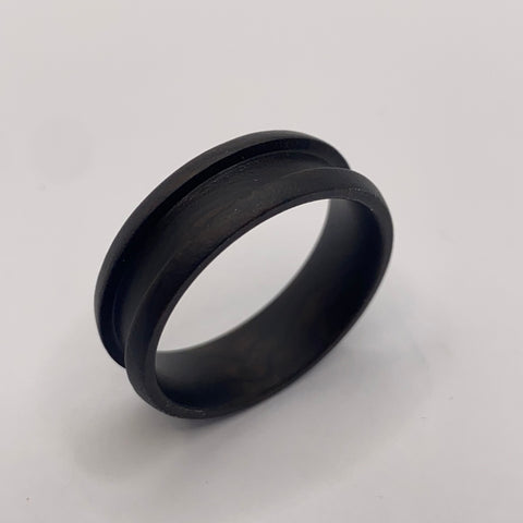 Channel Black Ebony Wood ring core