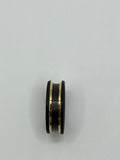 Gold channel Black hammered tungsten ring core