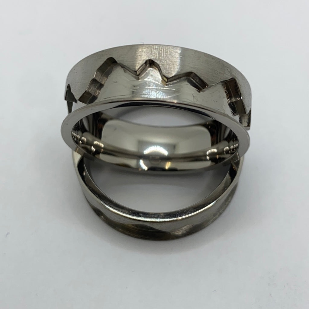 Ring Core Blank Titanium Wavy Line Inlay 11 / 8mm