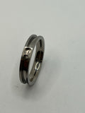 Cup and inlay channels titanium ring core 4mm total